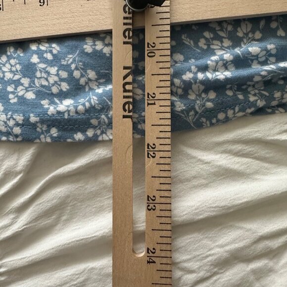 Loft Outlet Blue Floral Puff Sleeve Rayon Womens Top L Cottagecore Boho Romantic - Picture 6 of 6